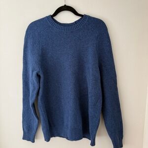 Banana Republic‎ Blue Marled Crewneck Raglan Sleeve Sweater Mens Size L